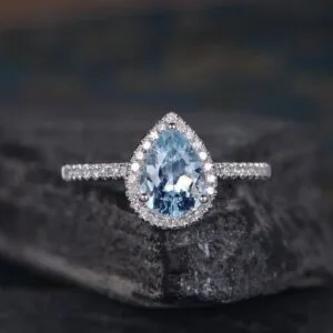 Pear Cut Halo Ring
