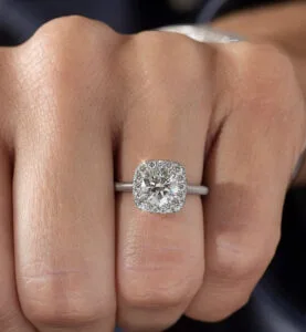 Round Halo Birthday Ring