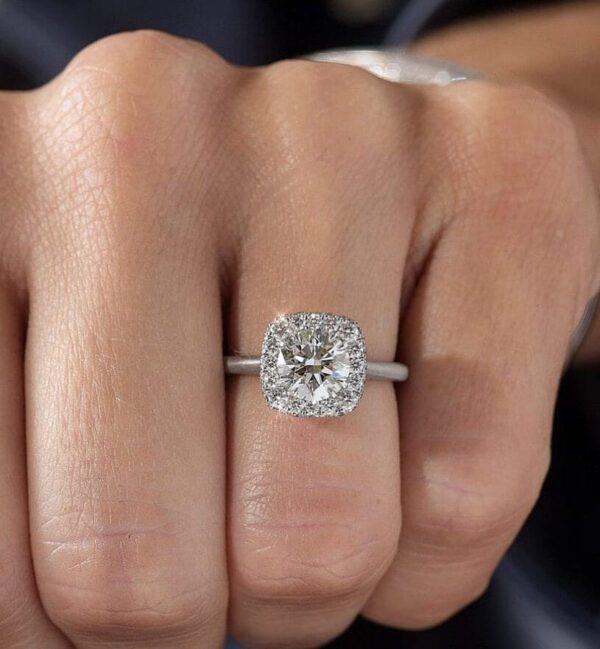 Round Halo Birthday Ring