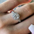 Cushion Halo Engagement Ring