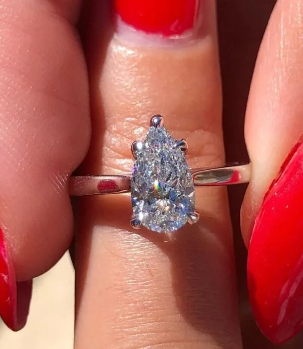 Pear Solitaire Promise Ring