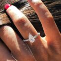 Pear Solitaire Anniversary Ring