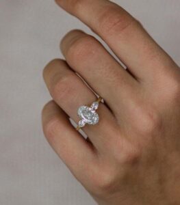 Simple 2.8Ct White Oval Cut Three Stone Proposal Engagement Ring | Ring For Women