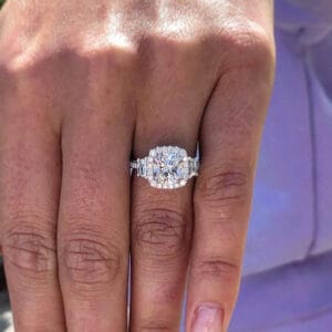 Cushion Halo Wedding Ring