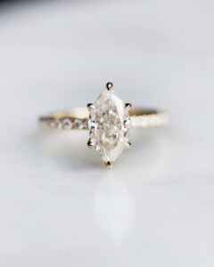 Dainty 2.5Ct White Marquise Cut Solitaire Wedding Ring | Surprise Ring For Her