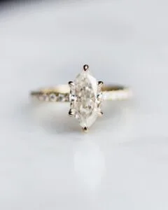 Dainty 2.5Ct White Marquise Cut Solitaire Wedding Ring | Surprise Ring For Her