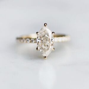 Dainty 2.5Ct White Marquise Cut Solitaire Wedding Ring | Surprise Ring For Her