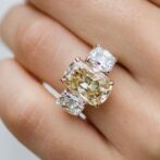 Cushion Three Stone Ring