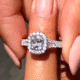 Cushion Halo Engagement Ring