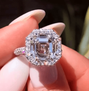 Asscher Halo Engagement Ring