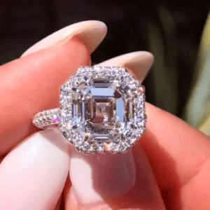 Asscher Halo Engagement Ring