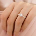 White Oval Cut Solitaire Ring