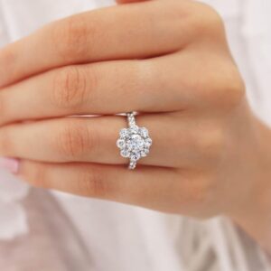 2Ct White Round Cut Halo Birthday Gift Ring | Wedding Ring For Women