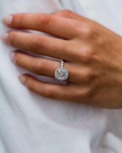 Unique 3.1Ct White Cushion Cut Halo Promise Engagement Ring | Gift For Women