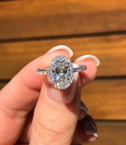 Oval Cut Halo Promise Ring