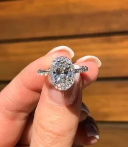 Oval Cut Halo Promise Ring