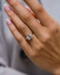 Minimalist 2.1Ct White Emerald Cut Solitaire Engagement Ring | Birthday Gift Ring For Her