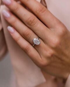 White Oval Bezel Ring