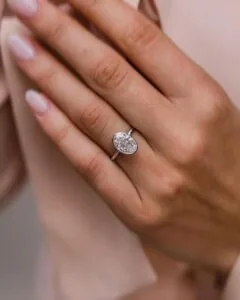 White Oval Bezel Ring