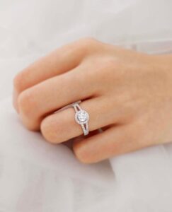 1.5Ct White Round Cut Halo Engagement Ring | Anniversary Gift Ring For Her