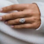 Pear Halo Engagement Ring