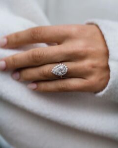 Pear Halo Engagement Ring