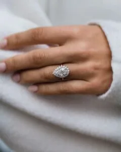 Pear Halo Engagement Ring