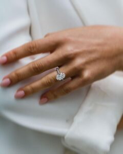 Oval Solitaire Halo Ring