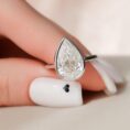White Pear Bezel Ring