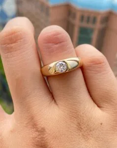 Round Bezel Engagement Ring