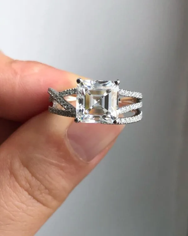 Asscher Solitaire Engagement Ring