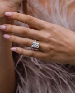 Modernist 3.5Ct White Radiant Cut Solitaire Bridal Ring | Anniversary Gift Ring