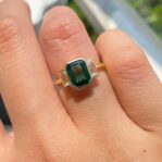 Emerald Bezel Engagement Ring