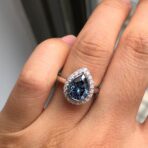 Blue Pear Bezel Ring