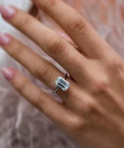 Simple 2.2Ct White Emerald Cut Solitaire Anniversary Ring | Party Wear Ring
