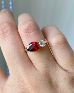 Pear Round Proposal Ring