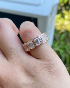 Emerald Bezel Wedding Band