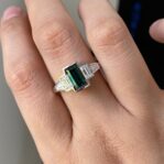 Emerald Half Bezel Ring