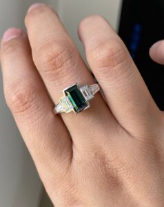 Emerald Half Bezel Ring