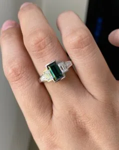 Emerald Half Bezel Ring