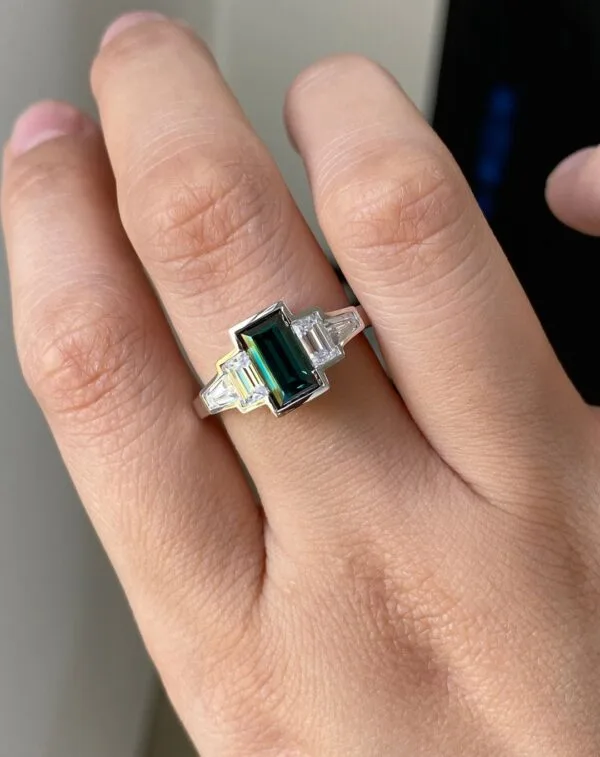 Emerald Half Bezel Ring