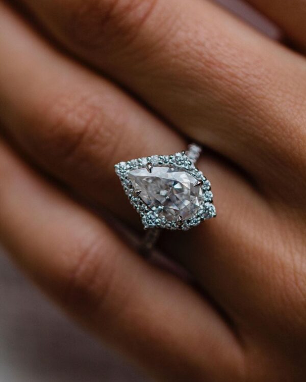 Pear Wedding Bridal Ring