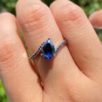 Pear Solitaire Anniversary Ring