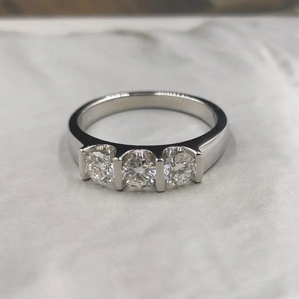 Round Cut Three Stone Ring