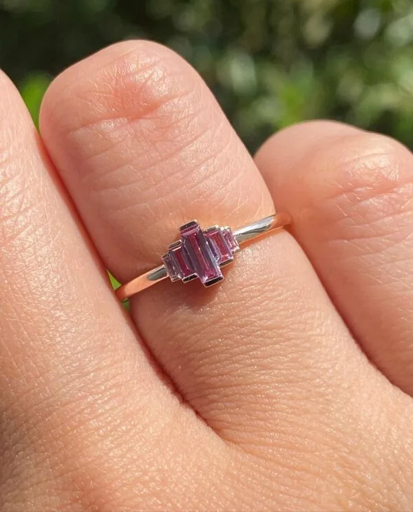 Baguette Half Bezel Ring