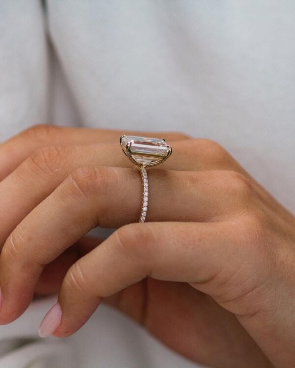 Delicate 2.8Ct White Emerald Cut Solitaire Engagement Ring | Best Ring For Her - Image 2