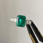 Green Emerald Solitaire Ring
