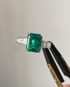 Green Emerald Solitaire Ring
