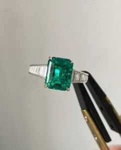 Green Emerald Solitaire Ring