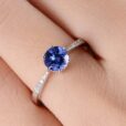 Blue Round Proposal Ring